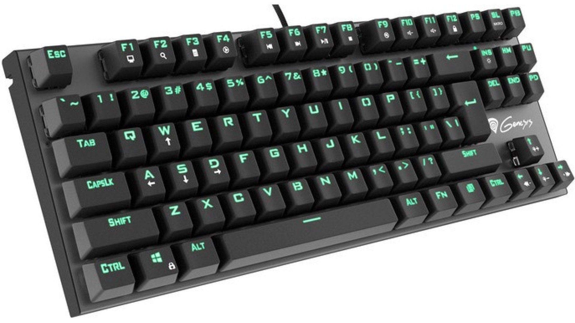 კლავიატურა Genesis   Gaming Mecanichal Keyboard Thor 300 TKL Green  RGB RULayout with RGB Blacklight Windows XP, Vista, 7, 8, 10, USB