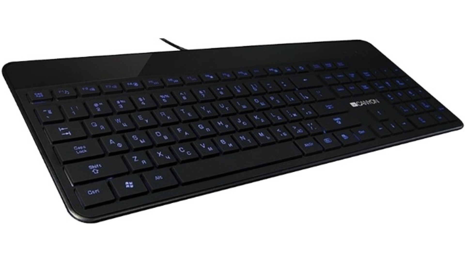 პრინტერი Fujitsu Canyon Keyboard CNS-HKB5 Wired USB Slim With Multimedia Functions Led Blacklight RU Layout