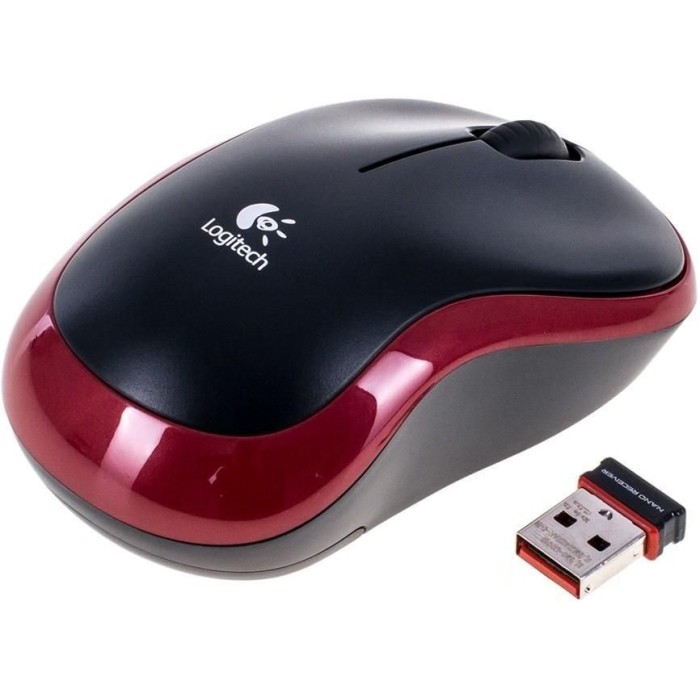 მაუსი Logitech LOGITECH Wireless Mouse M185 - EER2 - RED