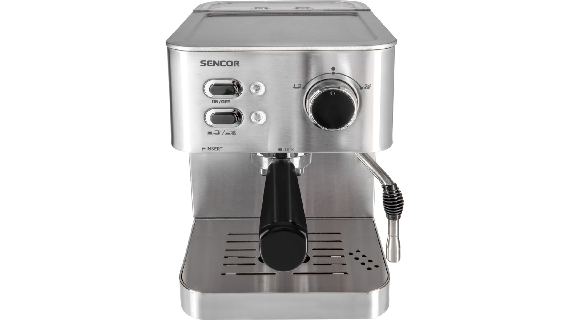 ყავის მადუღარა Sencor  SES 4010SS Espresso Machine,15Bar,1and2Cup,Tank 1.5L,Cup warmer,Power 1050W, 33x29x32sm, 4.8Kg