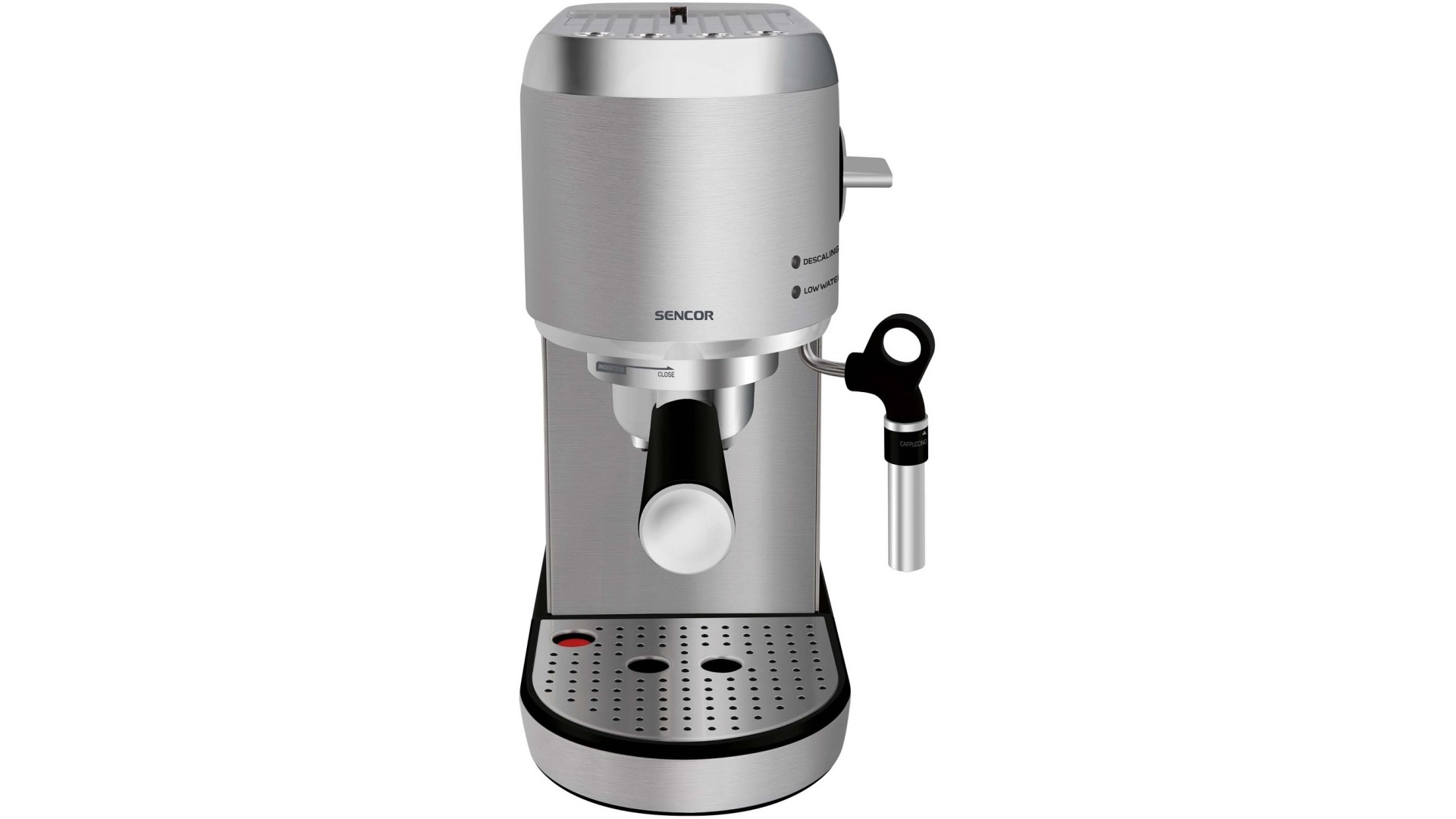 ყავის მადუღარა Sencor  SES 4900SS Espresso Machine,20Bar,1and2Cup,Cup warmer,Power 1400W, 33,1x16,5x32,5sm, 4.1Kg, Steel