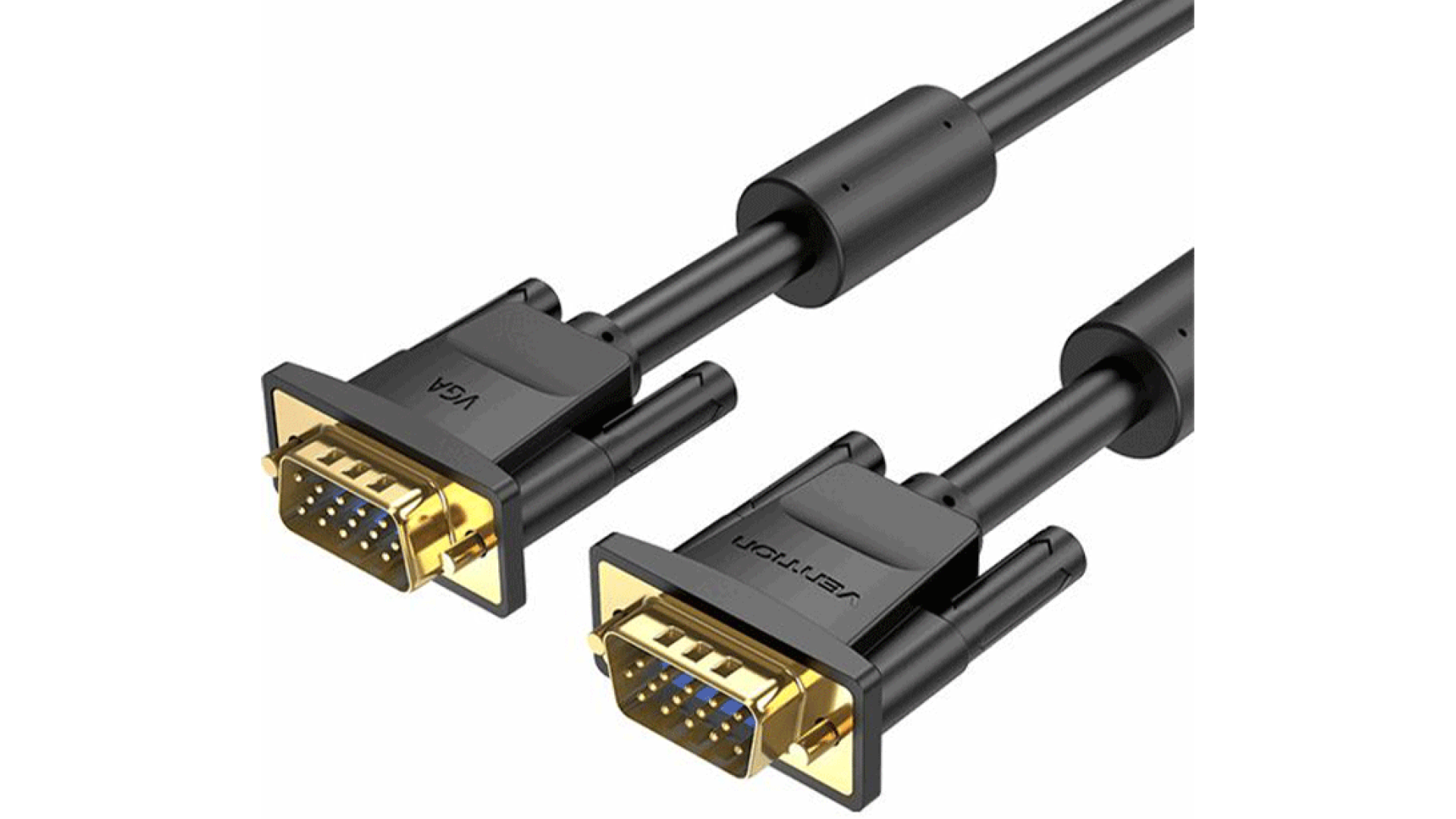 VGA კაბელი Vention  VGA(3+6) Male to Male Cable with ferrite cores (DAEBI) 3M Black