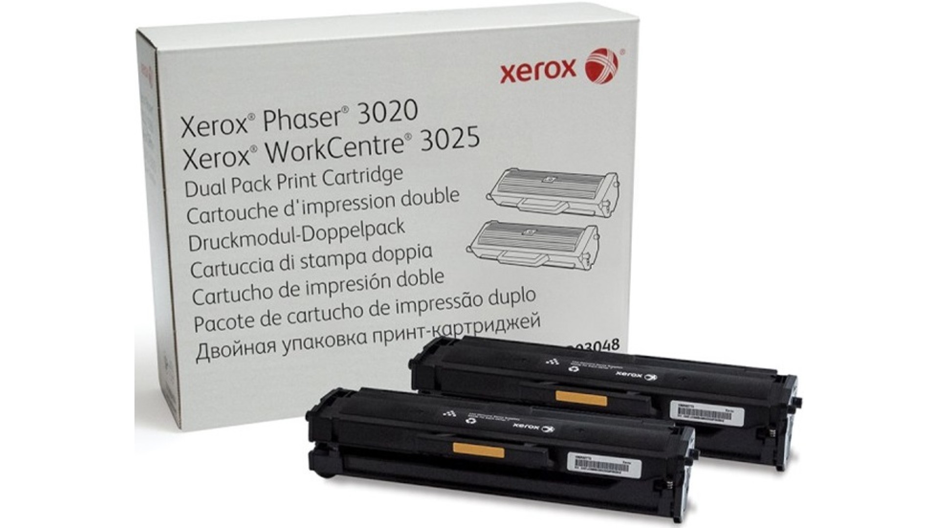 კარტრიჯი Xerox  106R03048 Toner Cartridge Dual Pack Black, Phaser 3020, 3025, WorkCentre 3025  (3000 pages)