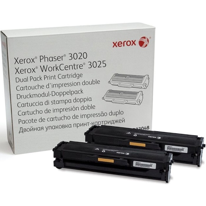 კარტრიჯი Xerox  106R03048 Toner Cartridge Dual Pack Black, Phaser 3020, 3025, WorkCentre 3025  (3000 pages)