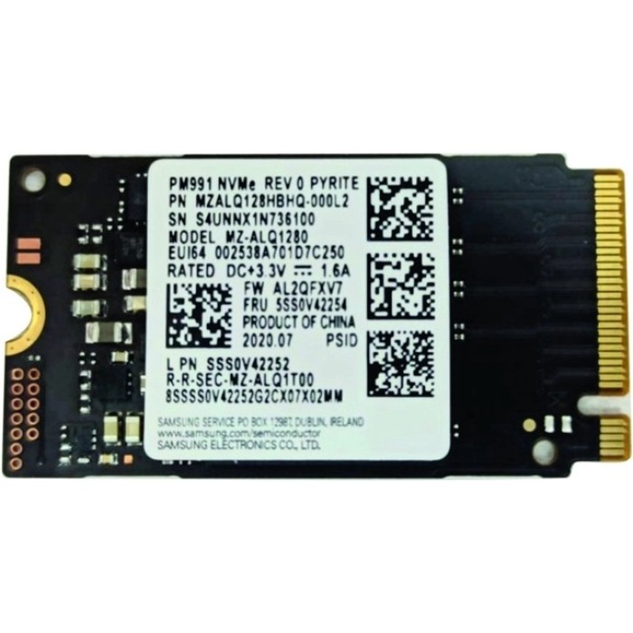 HDD / შიდა  (Open Box) M.2 - 128GB SSD Samsung PM991 M.2 NVMe 128GB SSD MZ-ALQ1280 (2242 Form Factor !!!) From V50s