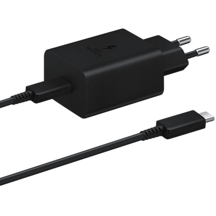 დამტენი Samsung  45W Compact Power Adapter (with C to C Cable) Black (EP-T4510XBEGRU)