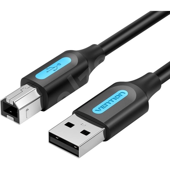 USB კაბელი Vention  COQBG USB 2.0 A Male to B Male Printer Cable 1.5M Black PVC Type
