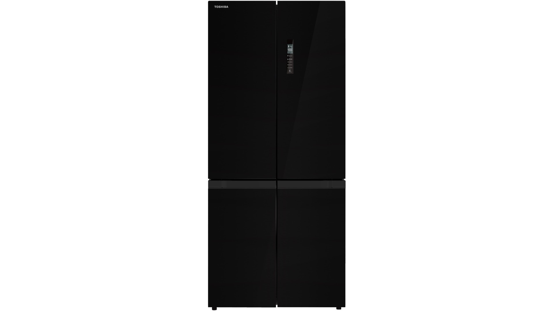 მაცივარი Toshiba  GR-RF610WE-PGS(22)-F-Door, 190x84x65, 470 Litres, INVERTER, BIG Display, BLACK GLASS