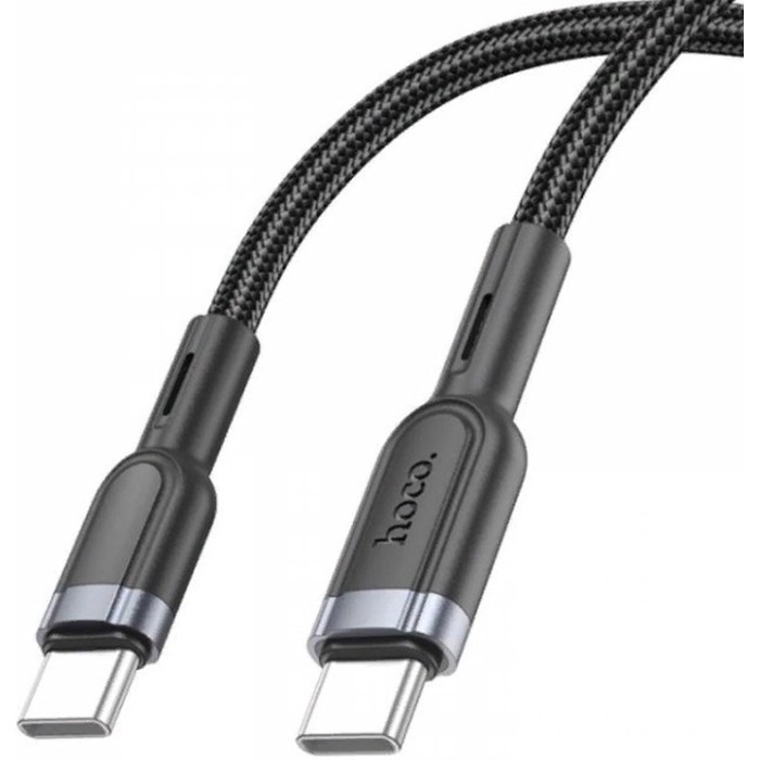 კაბელი Hoco  U117 Grand 60W intelligent power-off charging data cable Type-C to Type-C Black