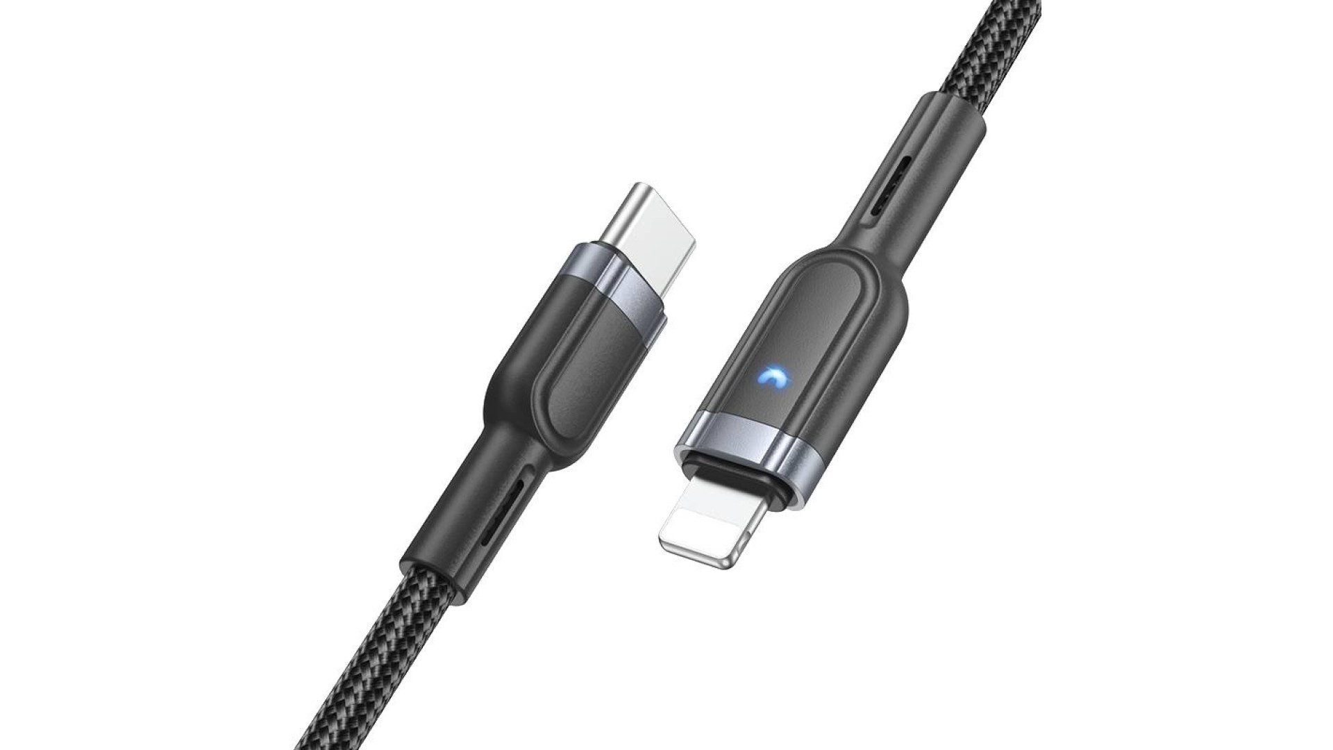 კაბელი Hoco U117 Grand PD intelligent power-off PD 20W charging data cable Type-C to Lightning cable (1.2m) White
