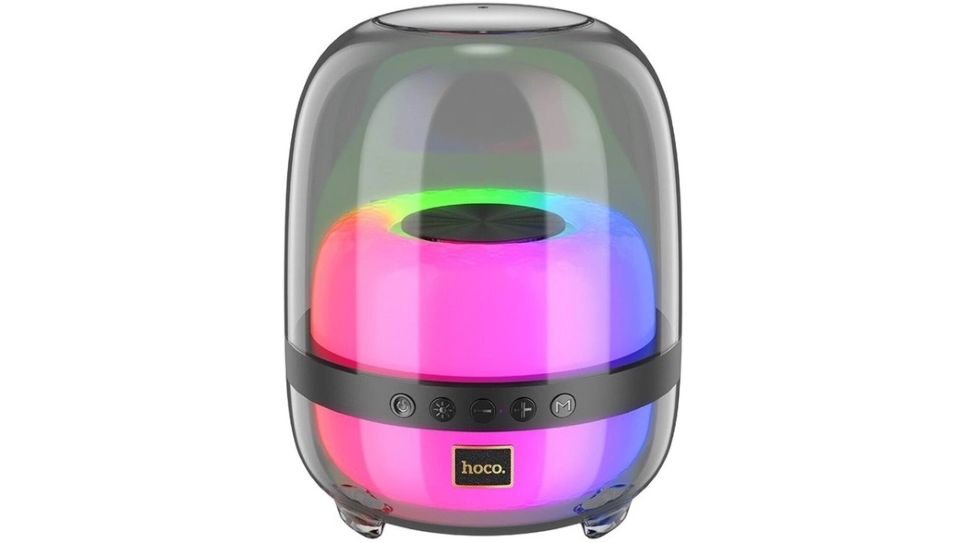 უკაბელო დინამიკი Hoco  BS58 Crystal colorful luminous  portable speaker Magic black night