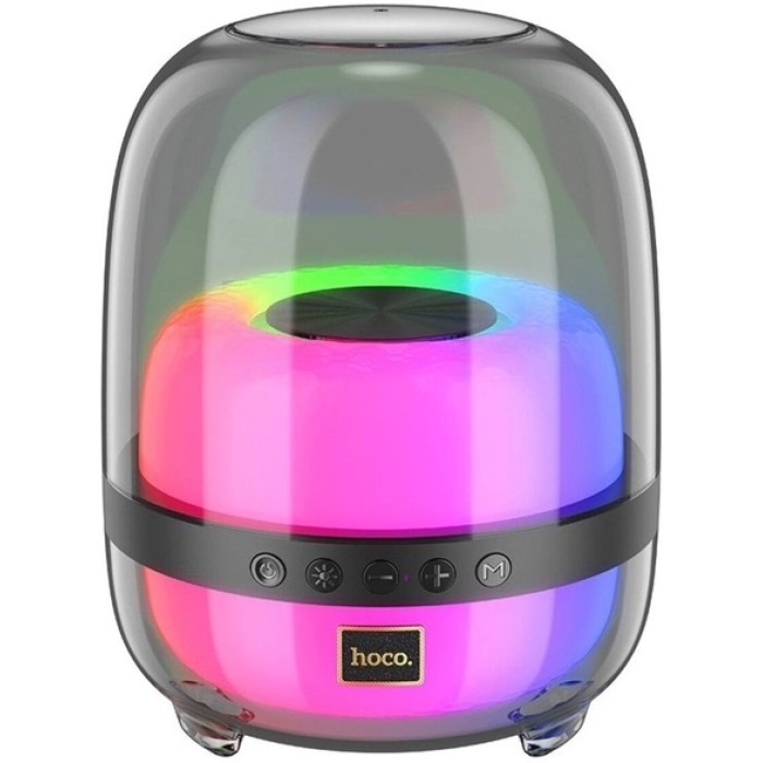 უკაბელო დინამიკი Hoco  BS58 Crystal colorful luminous  portable speaker Magic black night