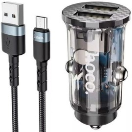 მანქანის დამტენი Hoco  DZ3 Dual port car charger ..