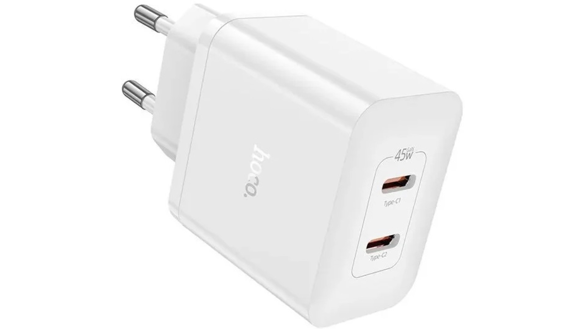 დამტენი Hoco  N35 Streamer dual-port PD45W (2C) charger white