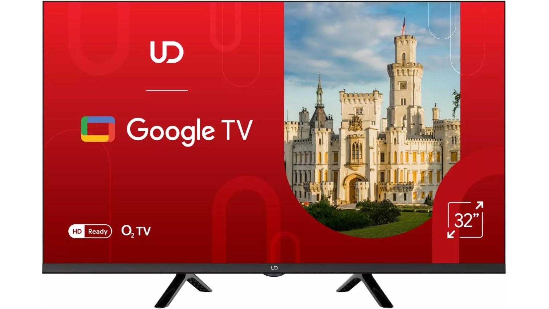ტელევიზორი UDTV UD 32GW5210  Google TV 16:9 1366x768  178*/178* 200cd/m2 BT5.0 DVB-T/T2/C/S/S2, Cl+ HDMIx2 USB2.0 2x8W VESA 200x200