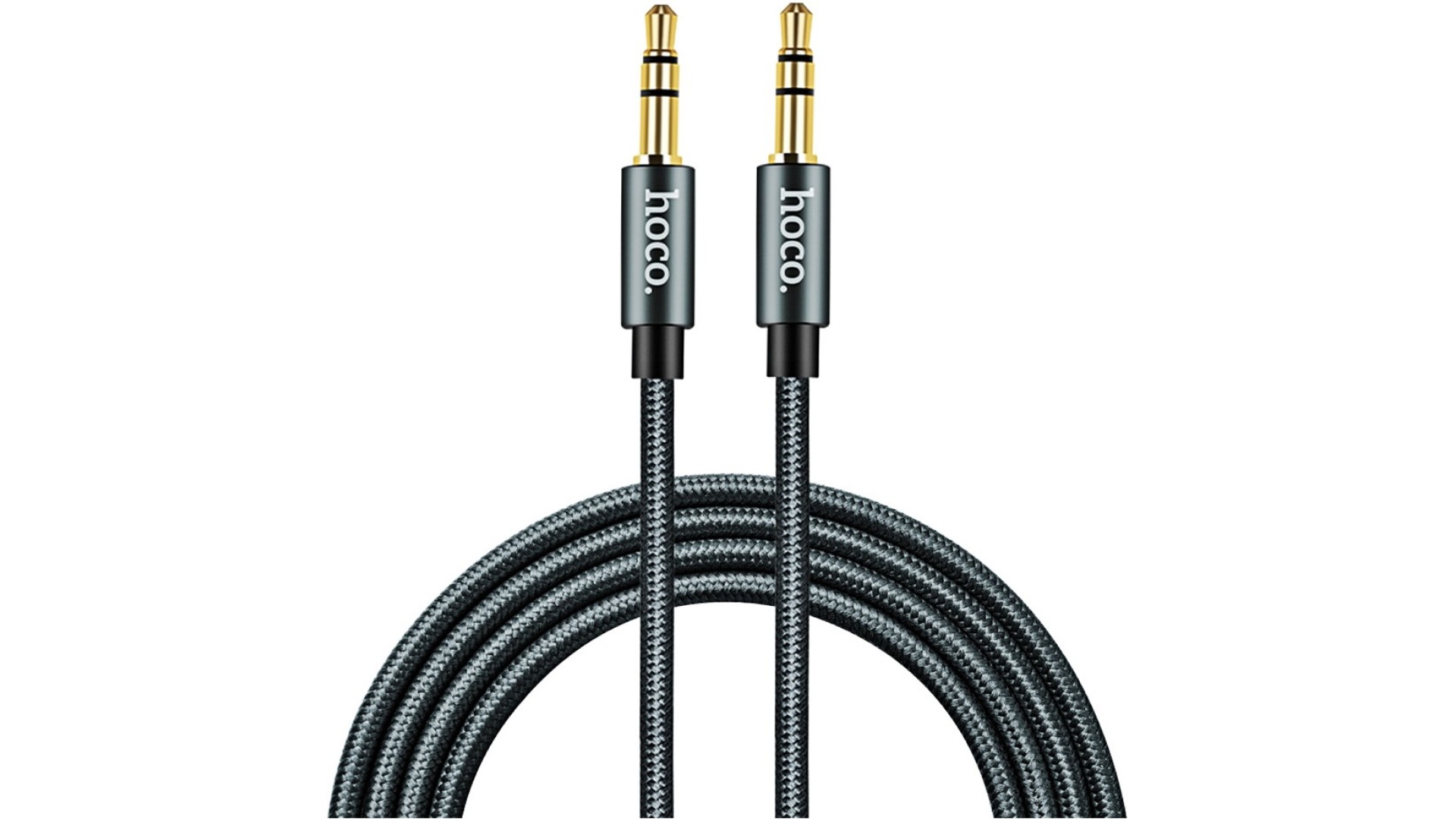 კაბელი Hoco  AUX UPA03 Noble sound audio cable metal gray, 1m