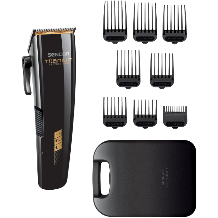 თმის საპარსი Sencor  SHP 8400BK Hair Clipper, charge -2 h, Blade width 46 mm,Cleaning brush, 8 exchangeable height attachments, 174 × 52 × 32